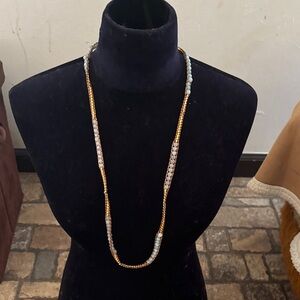 Victorian Emerson Leather Cord Beaded Necklace